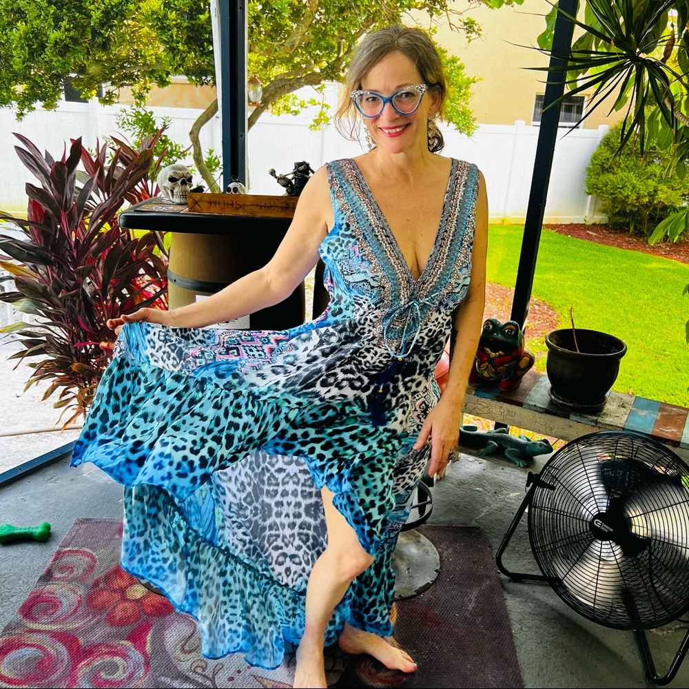 True Colours Hi Low Blue Cat Maxi